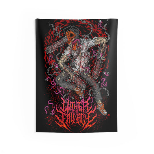 Chainsaw boy Indoor Wall Tapestries